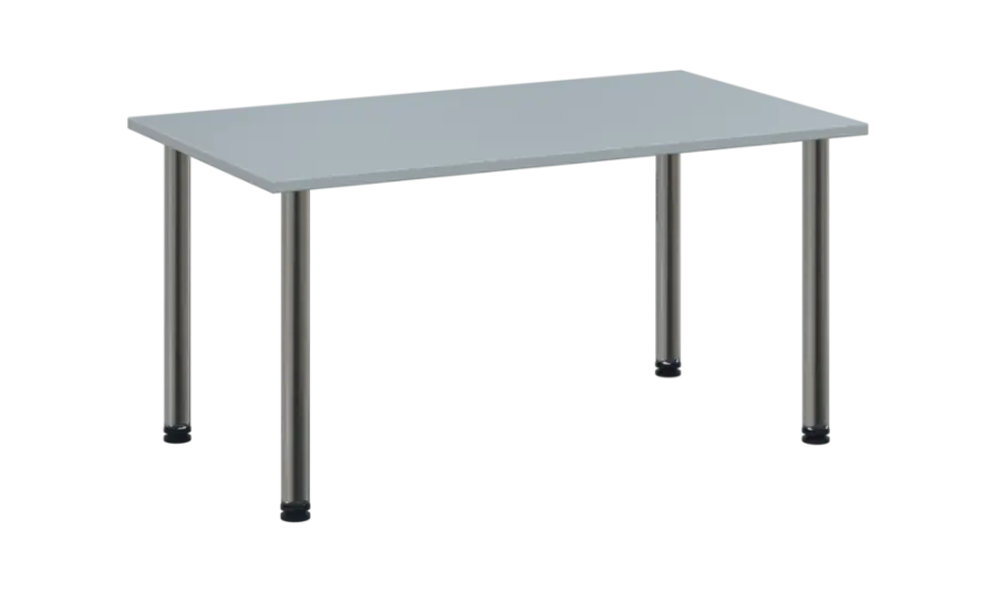 CRTR 140 jídelní stůl, kovová podnož chrom, deska 25 mm, 1394x800 mm, šedá